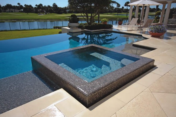 Hot Tub Overflow Combo Pools - Grandview Landscape